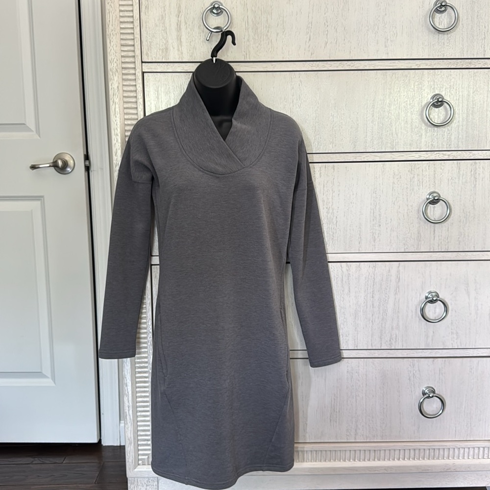 Athleta Gray Cowl Neck Dress